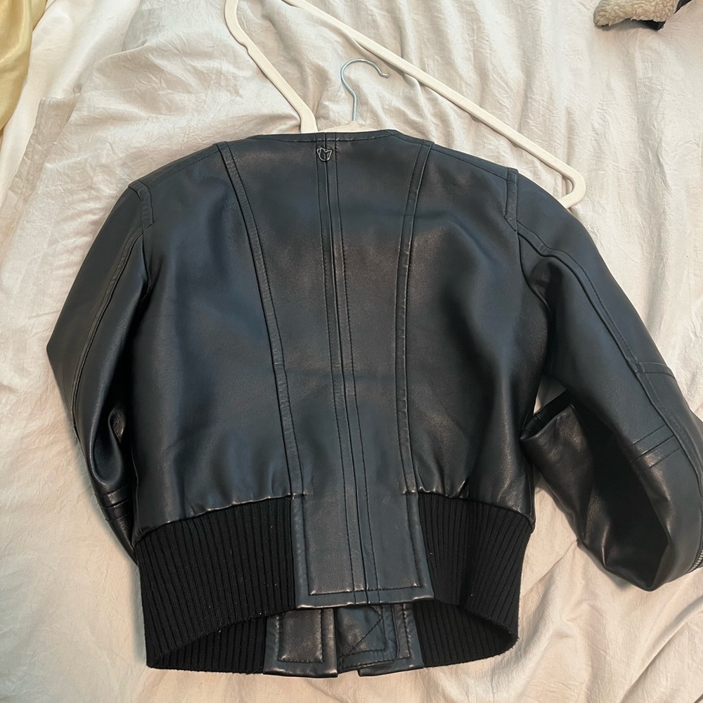 Rosa cha leather jacket with removable fur collar - Picture 5 of 8